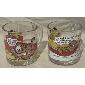 Vintage 1978 McDonald's Garfield  2 Piece Coffee Mug Very Good‎ Condition
